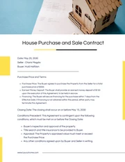 Yellow and White Purchase and Sale Agreement Contracts - Page 1