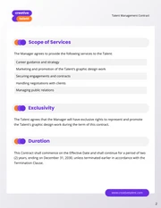 Talent Management Contract Template - Page 2