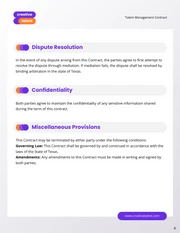 Talent Management Contract Template - Page 4