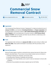 Commercial Snow Removal Contract Template - Page 1