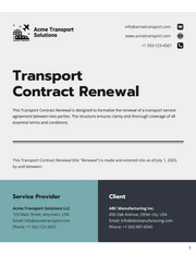 Transport Contract Renewal Template - Page 1