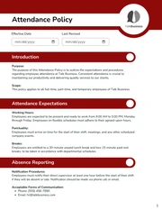 Attendance Policy Template - Page 1