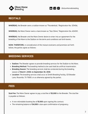 Horse Breeding Contract Template - Page 2