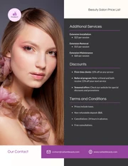 Hair Extension Price List Template - Page 2