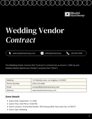 Wedding Vendor Contract Template - Page 1