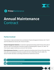 Annual Maintenance Contract Template - Page 1