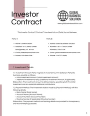 Dark Purple Simple Investor Contract - Page 1