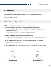 TV Production Contract Template - Page 4