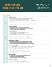 Technical Due Diligence Report Template - Page 1