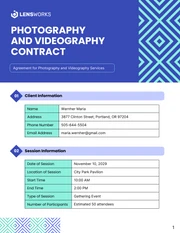 Photography And Videography Contract - Page 1