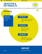 Minimalist Yellow And Blue OKR Report - Page 4