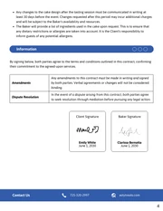 Wedding Cake Contract Template - Page 4