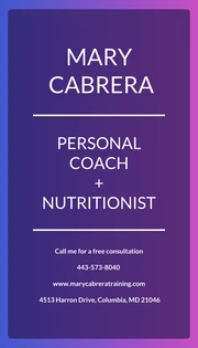 Gradient Nutritionist Business Card - Page 1