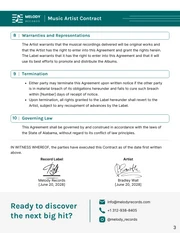 Music Artist Contract Template - Page 3