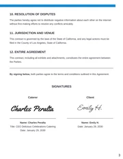 Wedding Catering Contract Template - Page 3