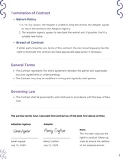 Animal Adoption Contract Template - Page 3