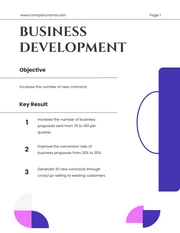 White Shape Minimalist Colorful OKR Report - Page 1