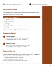 Horse Transport Contract Template - Page 2