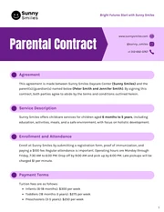 Parental Contract Template - Page 1