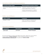 Engineering Non Conformance Report Template - Page 3