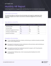 Monthly HR Report Template - Page 1