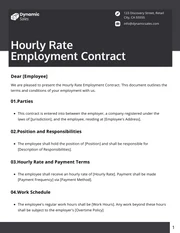 Hourly Rate Employment Contract Template - Page 1