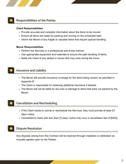 Moving Contract Template - Page 2