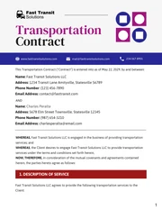 Transportation Contract Template - Page 1