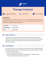 Therapy Contract Template - Page 1