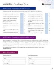 401(k) Plan Enrollment Form - Page 2