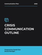 Black White And Blue Modern Minimalist Corporate Crisis Communication Plans - Page 1