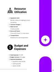 Purple Simple Minimalist Production Report - Page 4