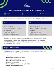 Live Performance Contract Template - Page 1