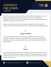 Content Creation Contract Template - Page 1