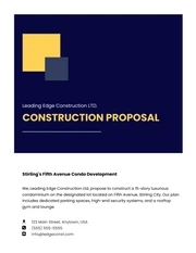 Professional Blue And Yellow Construction Proposal - Page 1