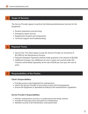 Equipment Maintenance Contract Template - Page 2