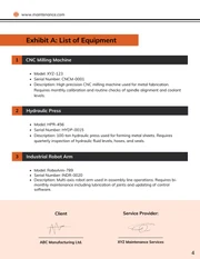 Equipment Maintenance Contract Template - Page 4