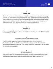 Project Manager Employment Contract Template - Page 3