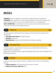 Wholesale Purchase Agreement Contract Template - Page 2