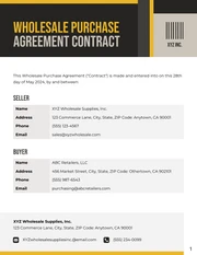 Wholesale Purchase Agreement Contract Template - Page 1