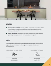 Simple Grey and Green Lease Contract - Page 3