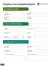 Employee Investigation Report Template - Page 1