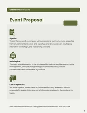 Green And Cream Simple Environmental Awareness Event Proposal - Page 5