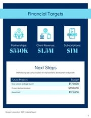 Blue Editable Financial Report - Page 5