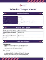 Behavior Change Contract Template - Page 1