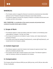 Influencer Collaboration Contract Template - Page 2