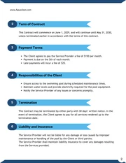 Swimming Pool Maintenance Contract Template - Page 2