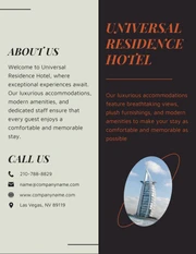 Creative Black and Orange Hotel Brochure - Page 1