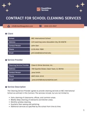 School Cleaning Contract Template - Page 1