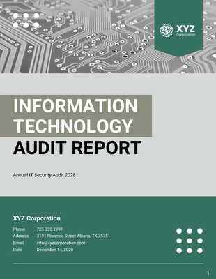 Free  Template: Information Technology Audit Report Template